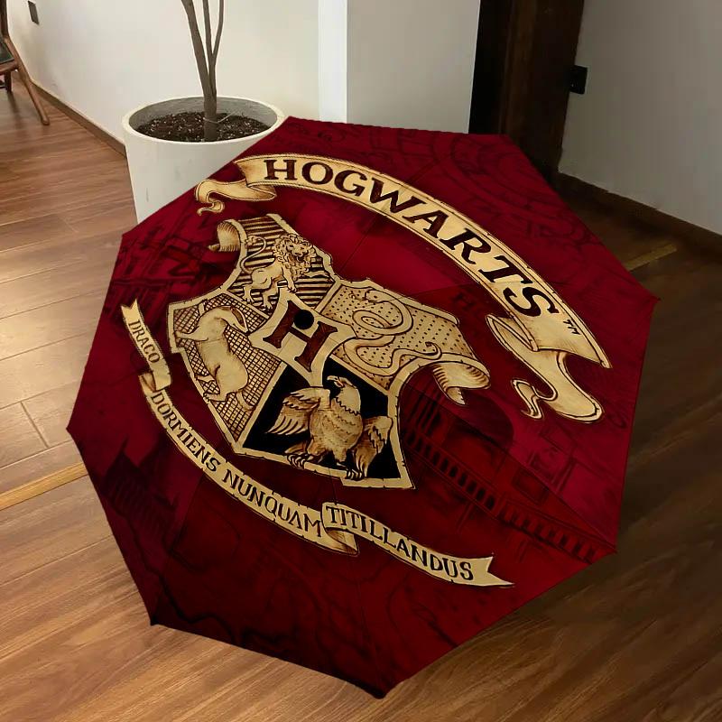 1PC Hogwarts Harry Potter Umbrella-8-Rib Reinforced, Automatic Open, Lightweight & Durable-D2616