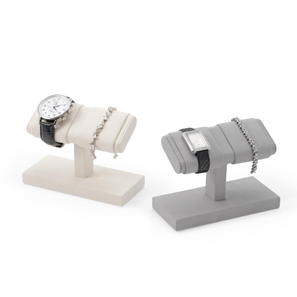 Papten Watch Watch Gift J00602 Stand, 2-Piece Stand, Microfiber, Display, Storage, Photography, Luxury, Stylish, Idea, (Black)