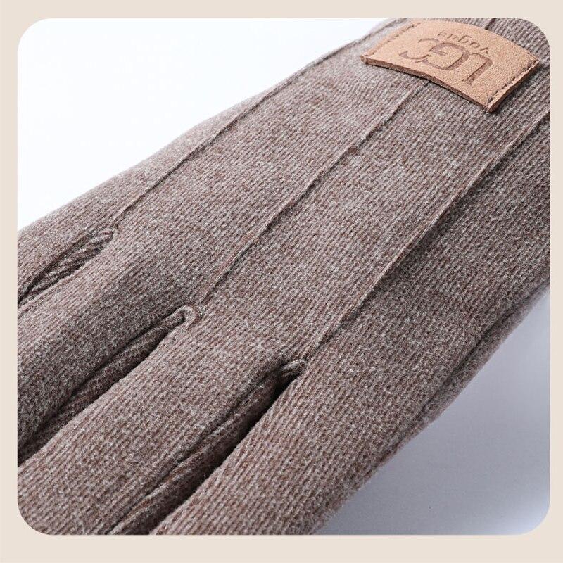 Men Gloves Winter Touch Screen Plush Inside Keep Warm Outdoor Windproof Cycling Driving Male Gloves