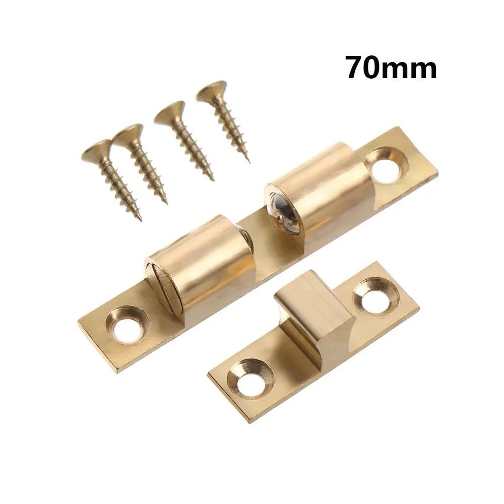 42/50/60/70mm Brass Inner Door Buckle Wardrobe Cabinet Door Bead Lock Switch Closer Catch Touch Push Damper Buffer With Screws