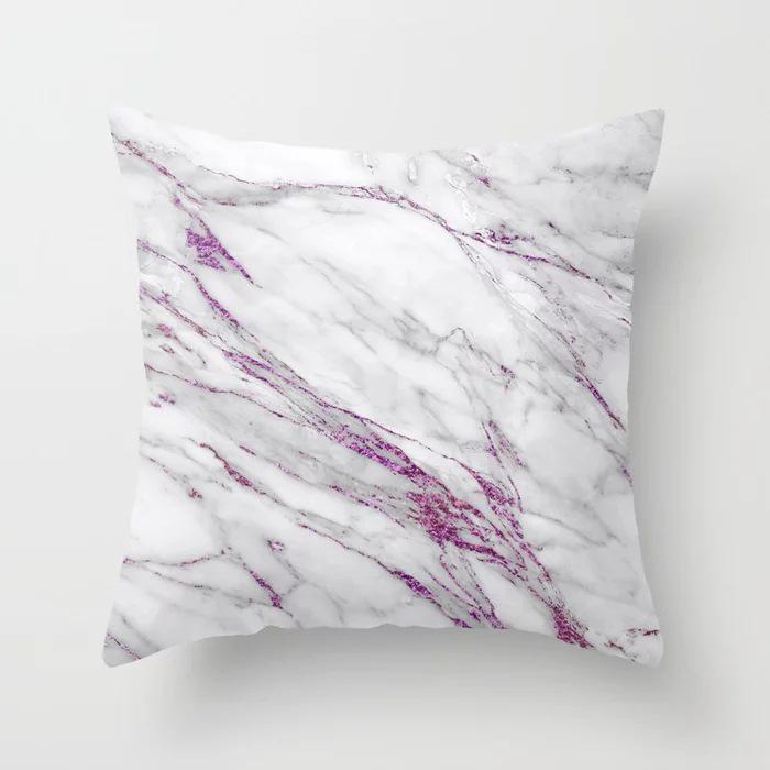 Marble Texture Nordic Style Peach Leather Velvet Pillow Case Pillow Core Modern Simple Car Cushion Premium Durable