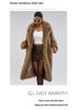Women's Long Faux Fur Lapel Coat - European & American Autumn/Winter Style