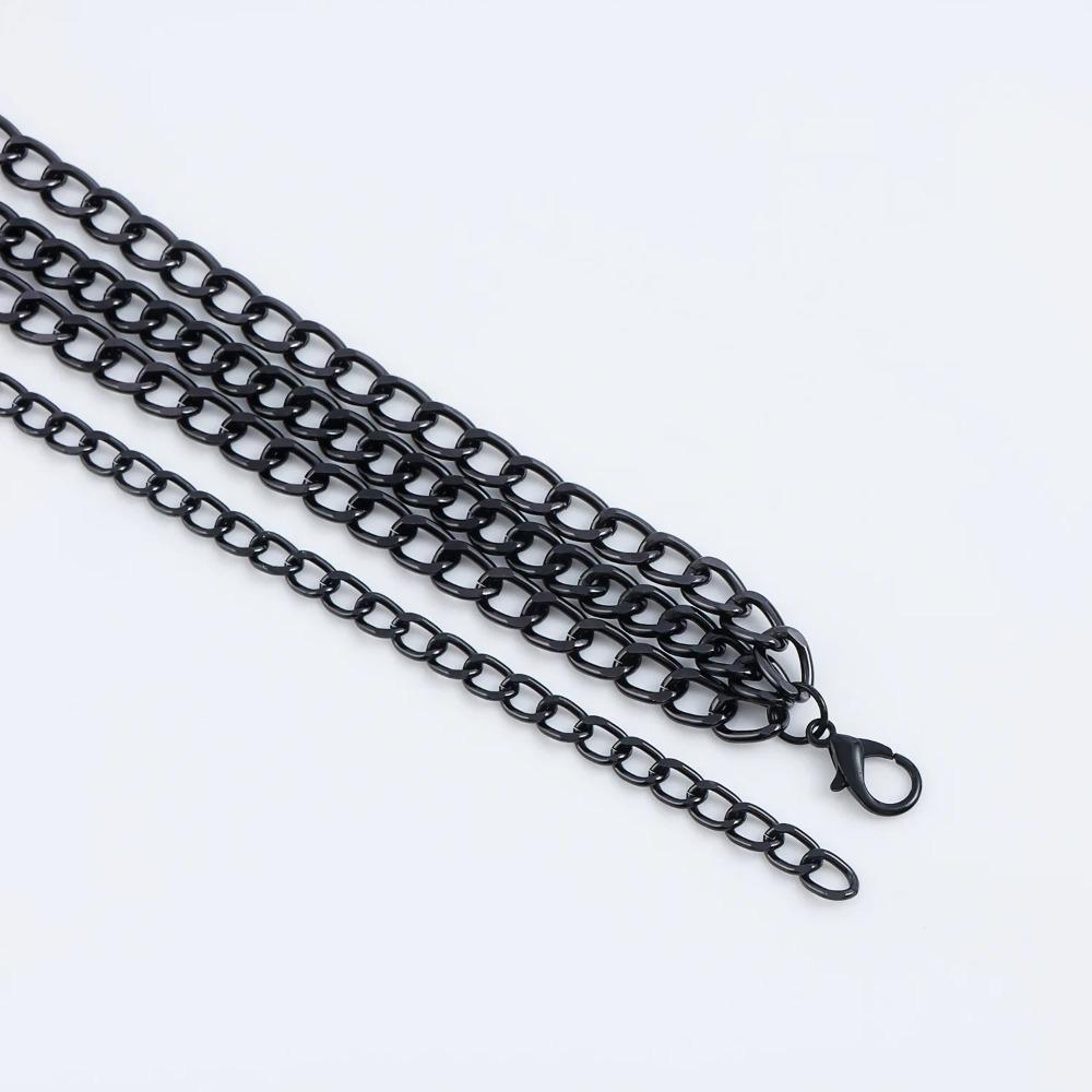 Elegante Cross-Taillenkette Mehrlagige Hosenkette Mode Hip Hop Hüftgürtel Unisex