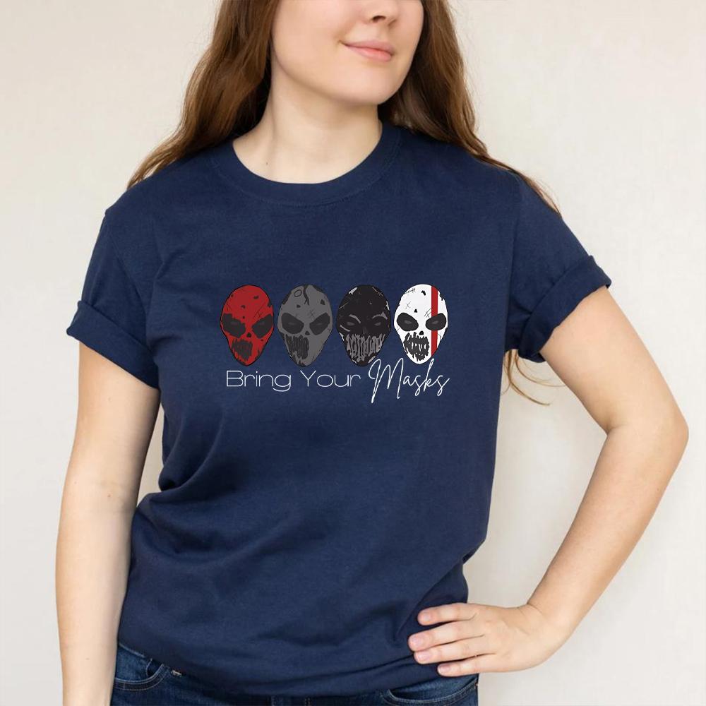 

Футболка Bring Your Masks Футболка Devils Night Series Футболка Пенелопа Дуглас Футболка Чотири вершники Графічна футболка Топ для любителів книг XXXL темно-синього кольору