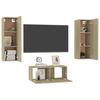 Vidaxl 3-Cz. Set de mobilier TV, Stejar Sonoma, Material pe bază de lemn