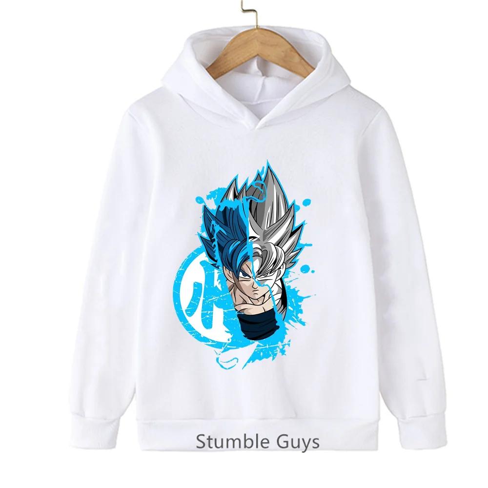 Sweat à capuche imprimé Anime Dragon Ball Goku, Sweat à capuche unisexe pour enfants garçons et filles, Hauts pull à manches longues Super Saiyan pour enfants
