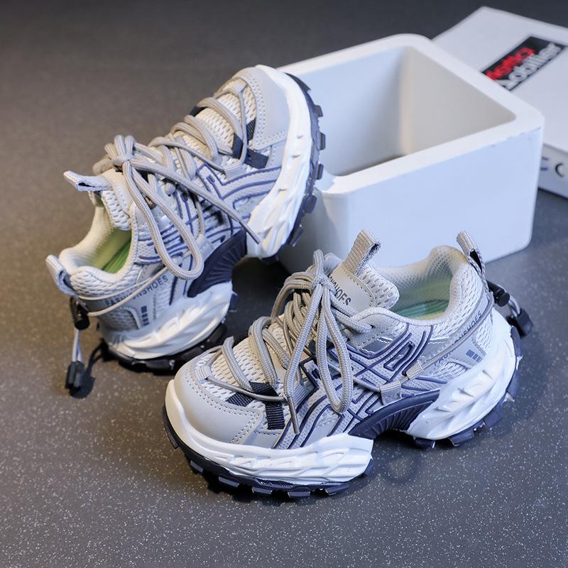 Fashionable boys' sneakers, new autumn Korean-style children's breathable running shoes, girls' stylish dad shoes