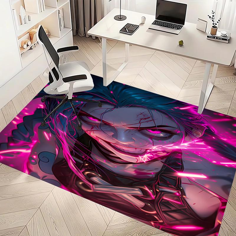 League of Legends Jinx Print Area Rug - Soft,Washable Non-Slip Indoor Mat,Living Room,Home Office Decorative Rug
