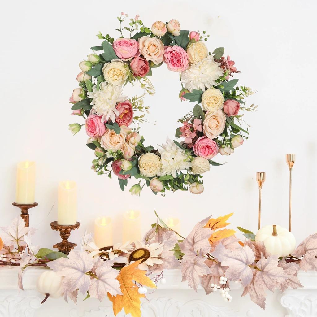 Artificial Peony Wreath Garland Rattan Home Decor Wedding Flower Door Decoration Table Centerpieces for Home And Wedding