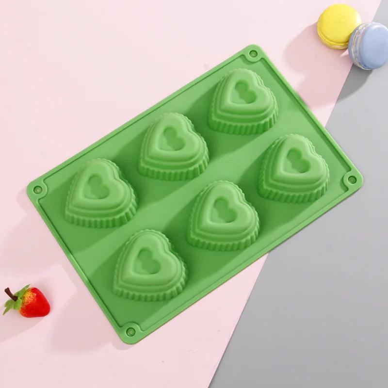 Kendin Yap Çikolatalı Jöleli Puding Kek Kalıbı 6 Silikon Dondurma Dekorasyonu Buz Kalıbı
