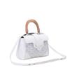 Women's PU Shoulder Bag with Wooden Handle, Crossbody & Handheld Purse