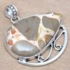 Necklace Bird Eye Jasper Gemstone Gift For Her Silver Jewelry 1.75"