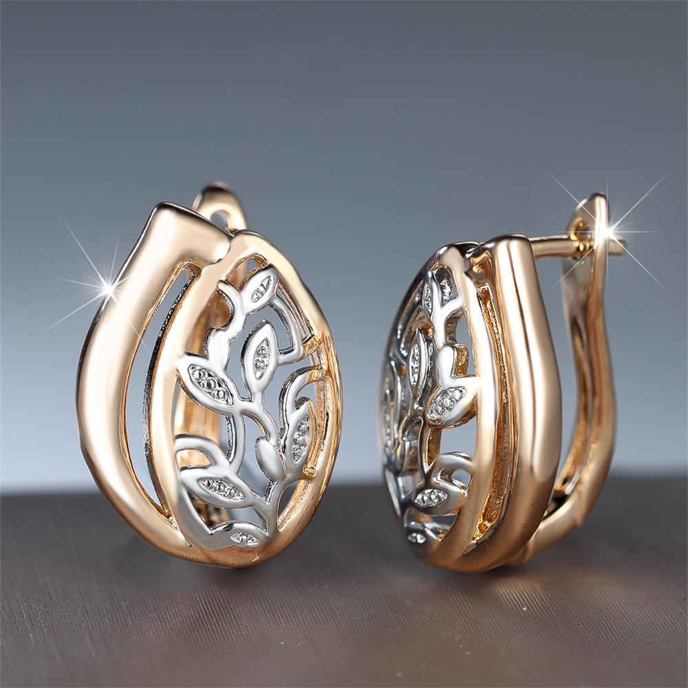 Urocze Kolczyki Koła z Wzorem Kwiatowym Puste Dla Kobiet Vintage Złoty Srebrny Kolor Zapięcie do Ucha Biżuteria Ślubna Prezenty Zaręczynowe