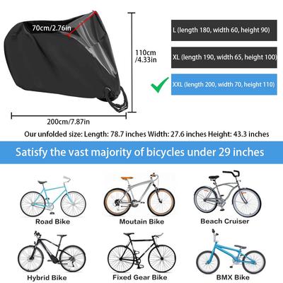 Bicycle Cover Motorcycle Cover Waterproof Outdoor Indoor Scooter Rainproof Sun Proof Dustproof 210D UV Protective