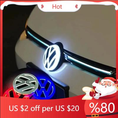 New 4D LED for Volkswagen Logo Light Front and Rear Logo Stickers Suitable for Tiguan/Passat/Golf/Polo/Jetta/Beetle/CC/MK5/
