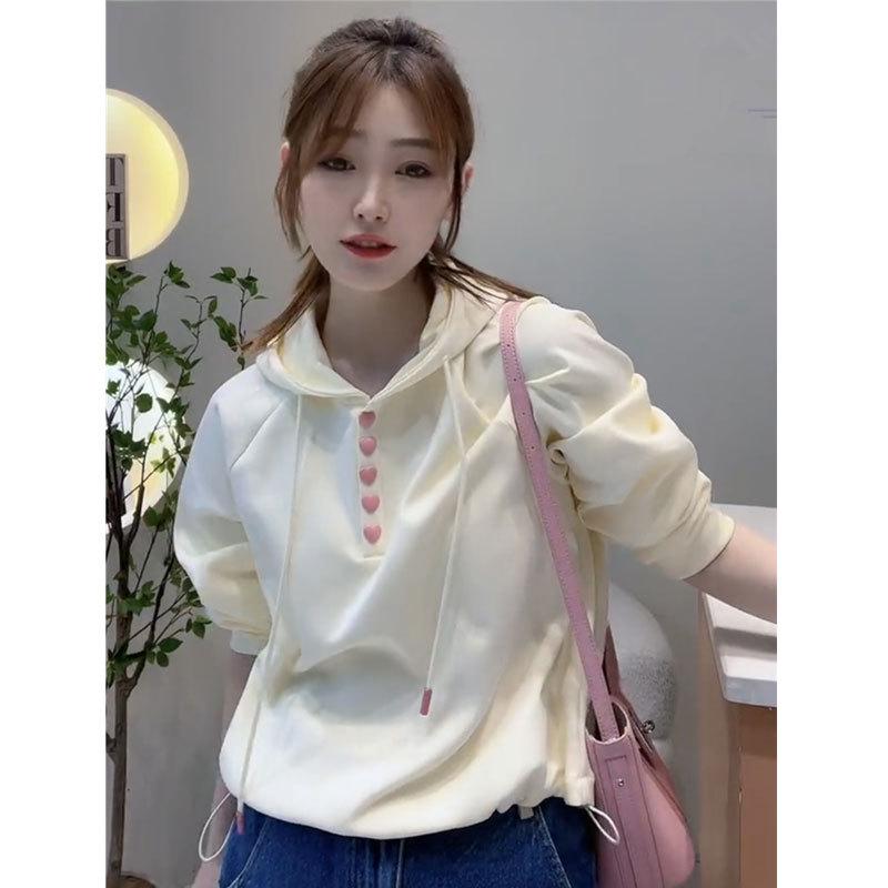 

2025 Spring Women s Niche Loose-Fit Hooded Sweatshirt Jacket 2XL [130-150 pounds]
