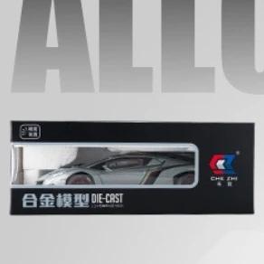 1:24 Lamborghini Poison Veneno Car Alloy Car Diecast Metal Model Sound Light Pull Back Toy Collect Gift Box Ornaments Kids Toys