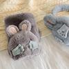 Women Winter Plush Gloves Thickened Warm Fuzzy Rabbit Mittens Girls Convertible Winter Fingerless Mittens