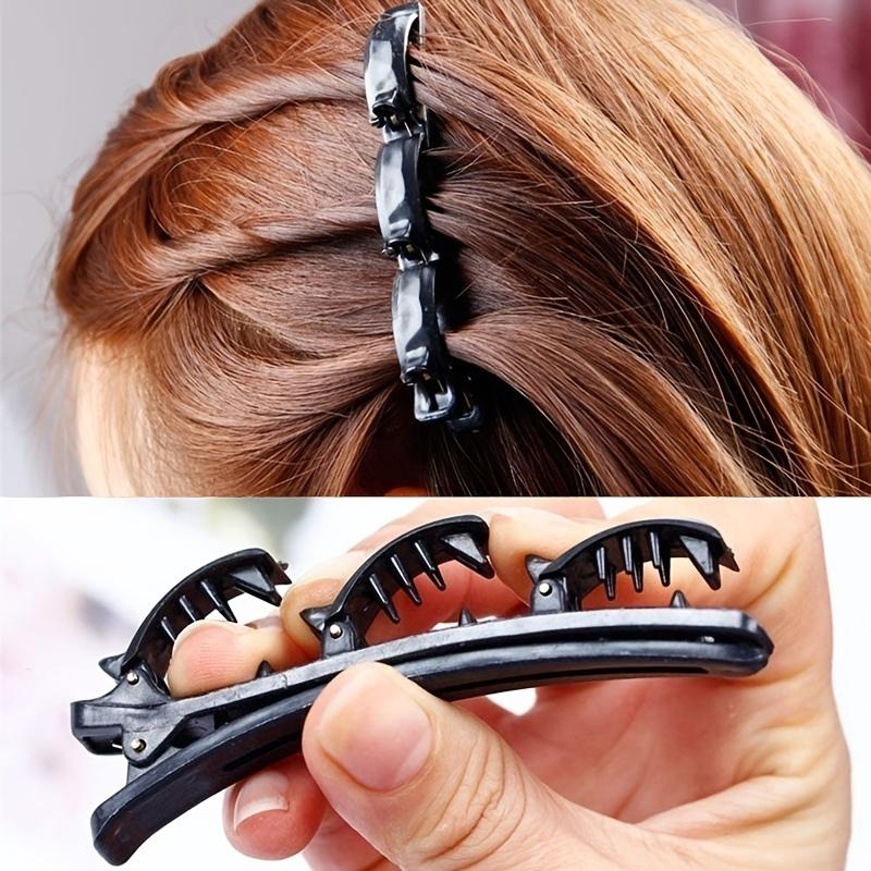 Elegant Plastic Hair Clips, Double Clip Twist Side Clamp, Solid Color Hairpin Set for Styling and Holding Hair in Place