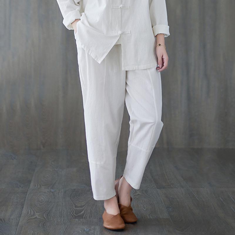 

Spring 2026 Chinese Style Cotton Linen Shirt: Long Sleeve, Frog Button, Stand Collar, Loose Fit XL [65-72.5 kg]