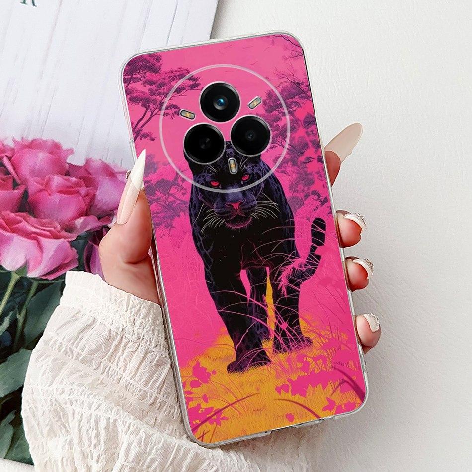 For Realme 14 Pro 14Pro+ Elegant Floral Cat Printed Phone Case For Realme 14 Pro Plus 14Pro 5G Soft Silicone TPU Cases