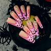 Halloween Press on Nails Coffin Fake Nails Press on Nails with Jelly Glues