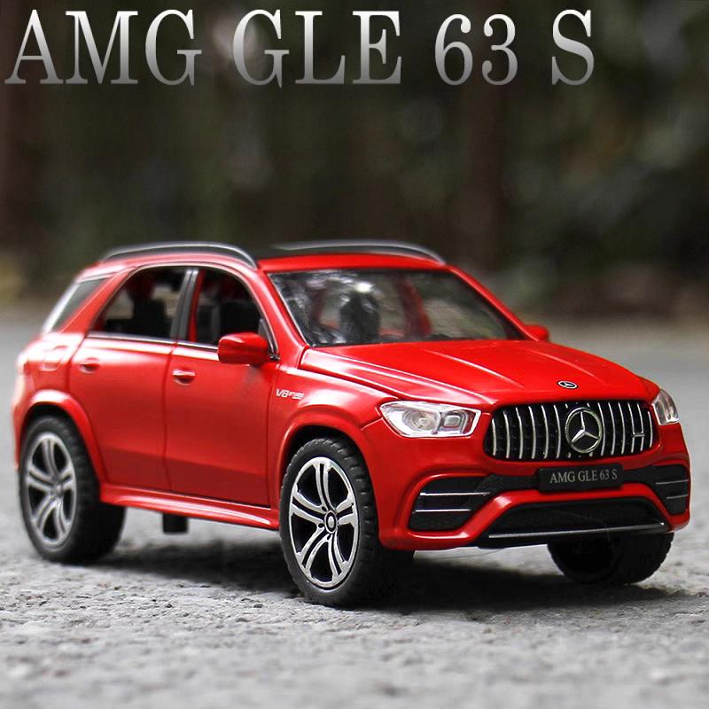 Mercedes Benz GLE 63s AMG City SUV Simulation Druckguss- und Spielzeugfahrzeuge Geräusche und Licht Rückziehauto 1:32 Legierungskollektionsmodell