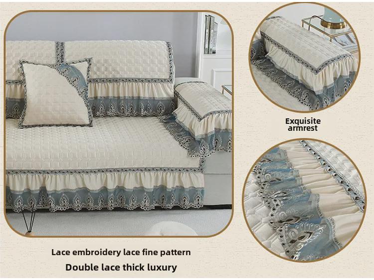 European-Style Four-Season Non-Slip Sofa Cushions - Fabric & Leather Covers