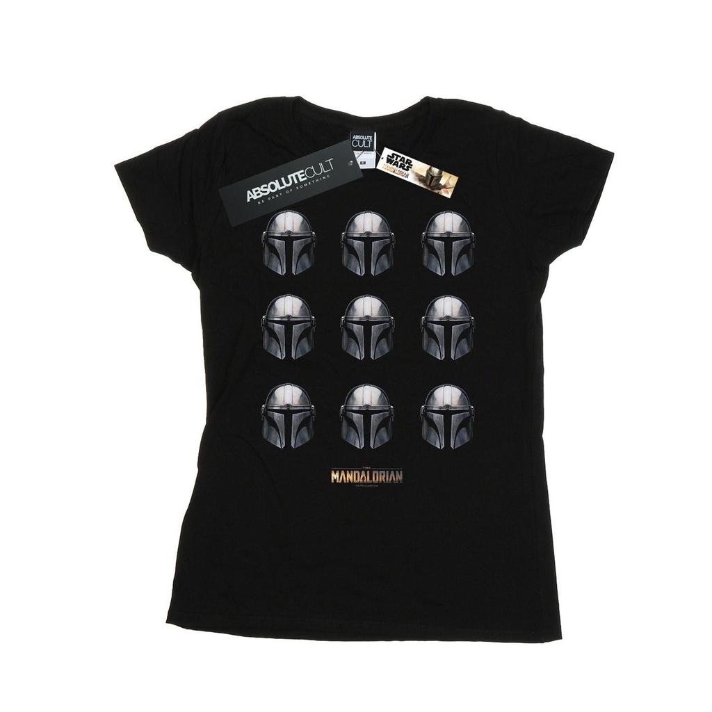 STAR WARS Womens/Ladies The Mandalorian Helmet Pattern Cotton T-Shirt