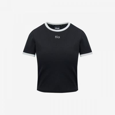 Fila Crop T shirT wiTh builT In Cup Ribbed