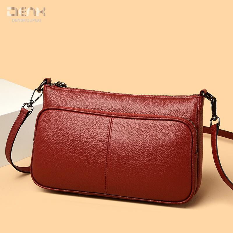 Leather women's bags, new trendy and fashionable large-capacity shoulder bags, first-layer cowhide casual messenger bags