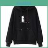 Cozy Girl Hoodie Sweatshirt With Printed Design For Autumn Winter Casual Wear