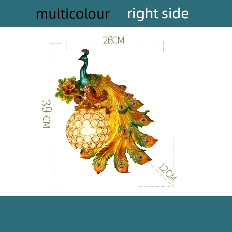 Retro dvoubarevná nástěnná lampa Peacock Creative Gold White Lampy LED Crystal Metal Light Dekorace