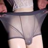 1PC Silky Fully Exposed U Convex Pouch Breathable Modal Panties Transparent Mens Boxers Ultra-Thin Men's Shorts Comfortable