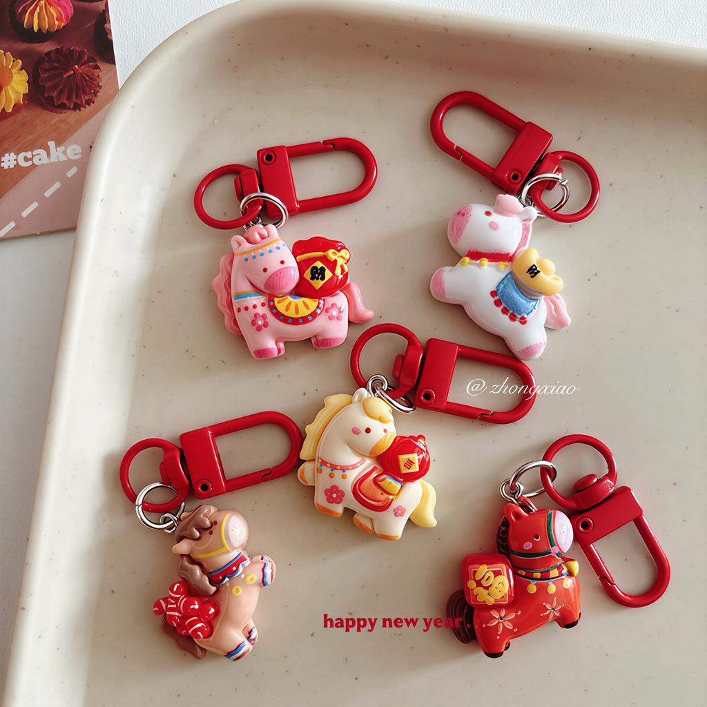 Cute Pony Cartoon Horse Keychain Pendant Creative Bag Pendant Student Backpack Accessories New Small Gift