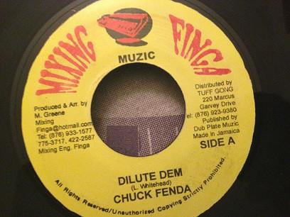 

7inch Record CHUCK FENDER Dilute Dem NONE Mixing Finga Mu 2002 Jamaica Reggae Ska Dub Used