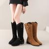 French Retro Thick-heeled Martin Boots for Children Are Comfortable But Knee-length Women's Long Boots