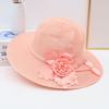 Summer new women's big edge straw hat bow breathable sunscreen sun hat outdoor UV protection sun hat