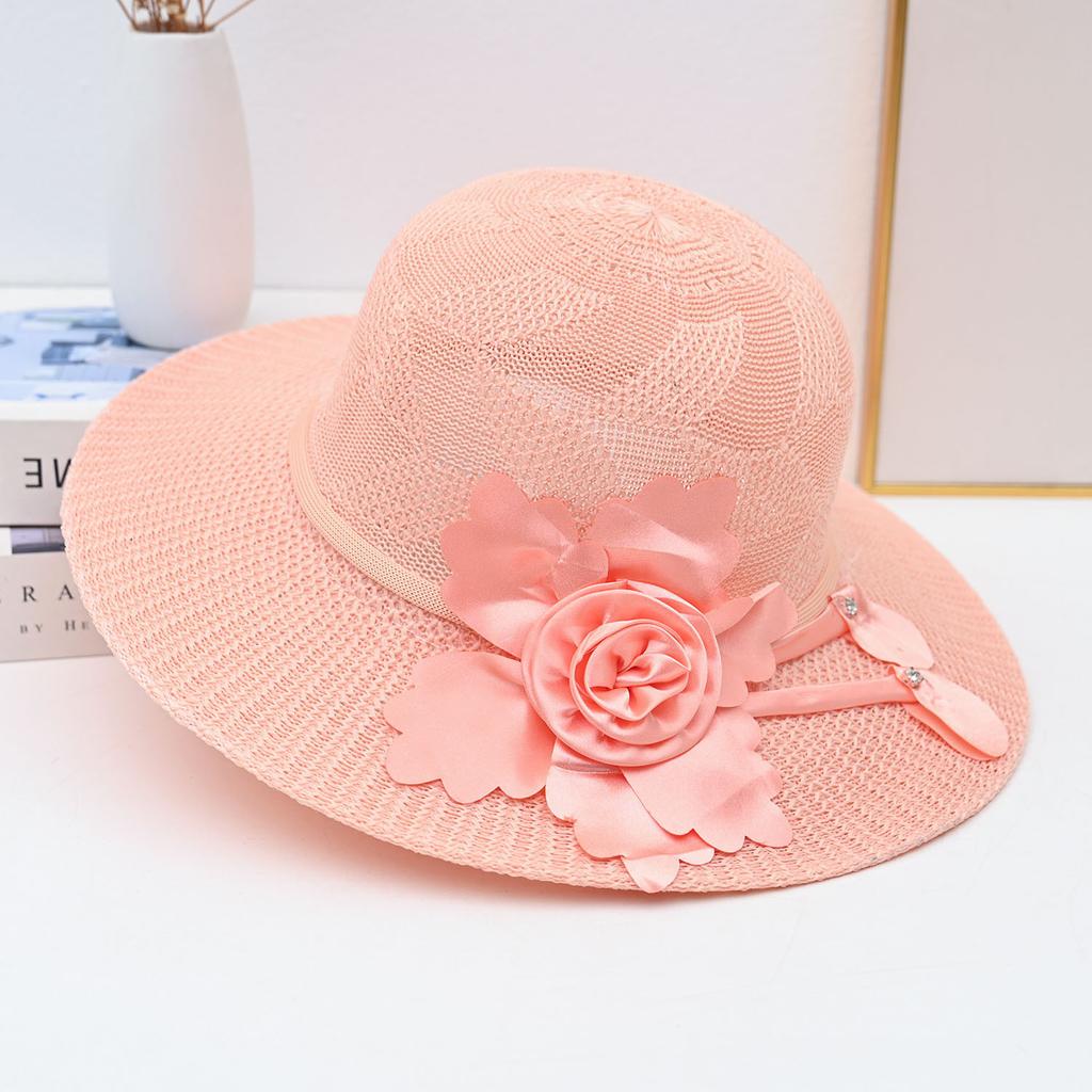 Summer new women's big edge straw hat bow breathable sunscreen sun hat outdoor UV protection sun hat