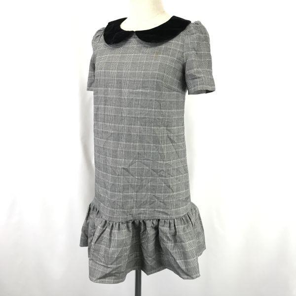 JILL STUART Short Sleeve Dress Women’s S Gray Glen Check