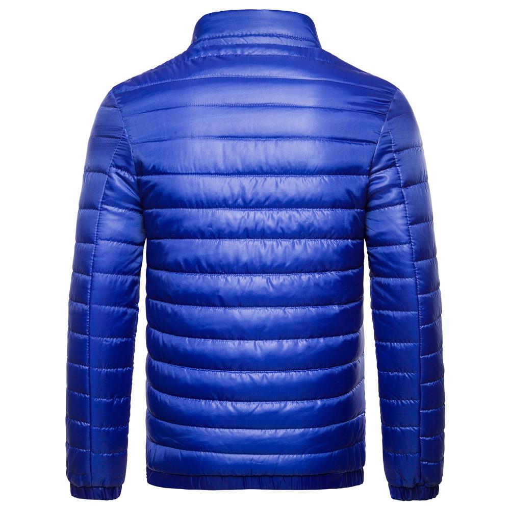 Fashion Men's  Winter Casual Long Sleeve Solid Stand Thick Outwear Top