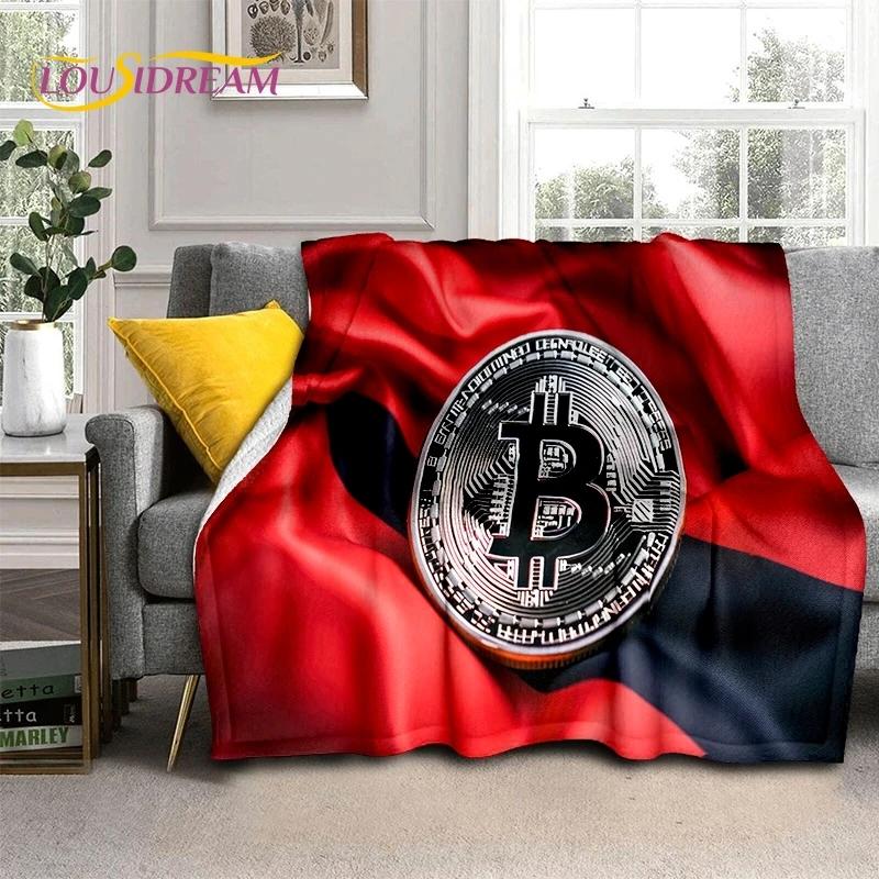 Bitcoin 3D Virtual Currency NFT Blanket,Soft Throw Blanket for Home Bedroom Bed Sofa Picnic Travel Office Cover Blanket Kid gift