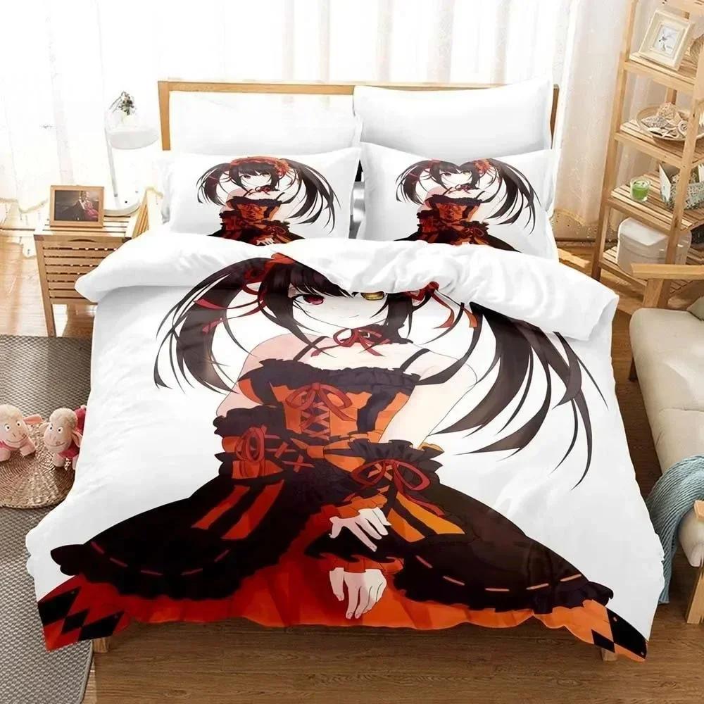3D  Kawaii Girls Date A Live IV Bedding Set Single Twin Full Queen King Size Bed Set Adult Kid Bedroom Duvetcover Sets