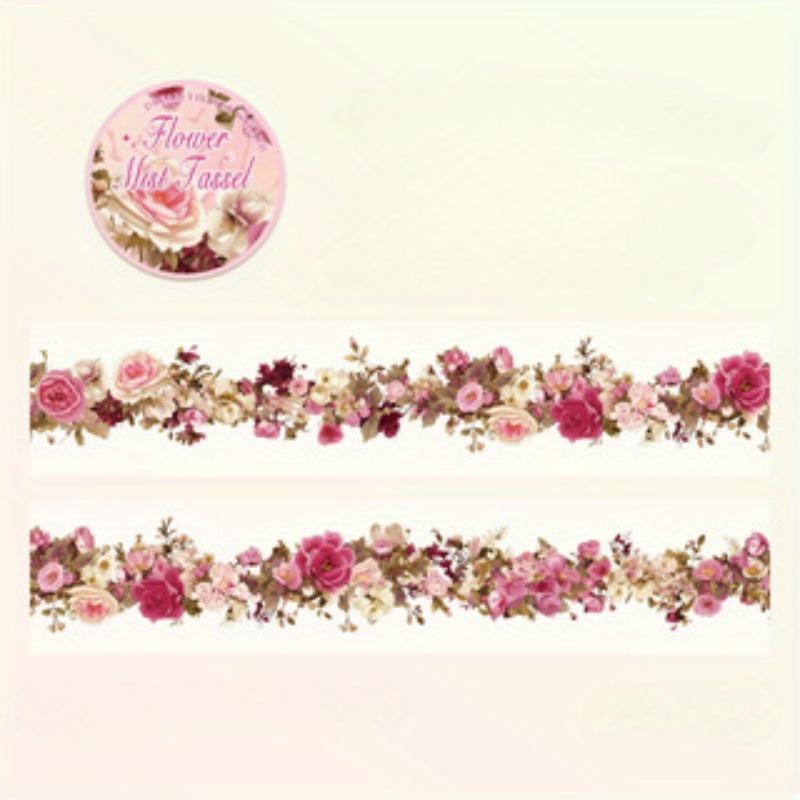 

1 рулон/упаковка декоративный васи-скотч для ведения дневника и скрапбукинга - красочный цветочный и растительный узор, водонепроницаемая ПЭТ-лента 1roll жёлтый