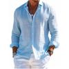 Men's Long Sleeve Linen Shirt Turn-Down Collar Shirt Business Casual Shirt Business Shirt Regular Fit  Shirt