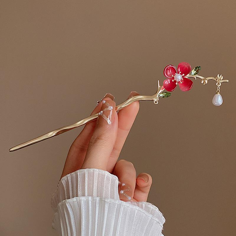 New Flower Hairpin For Women Elegant Floral Butterfly Pearl Tassel Hair Stick Trendy Jewelry Hair Accessories Hair Clips