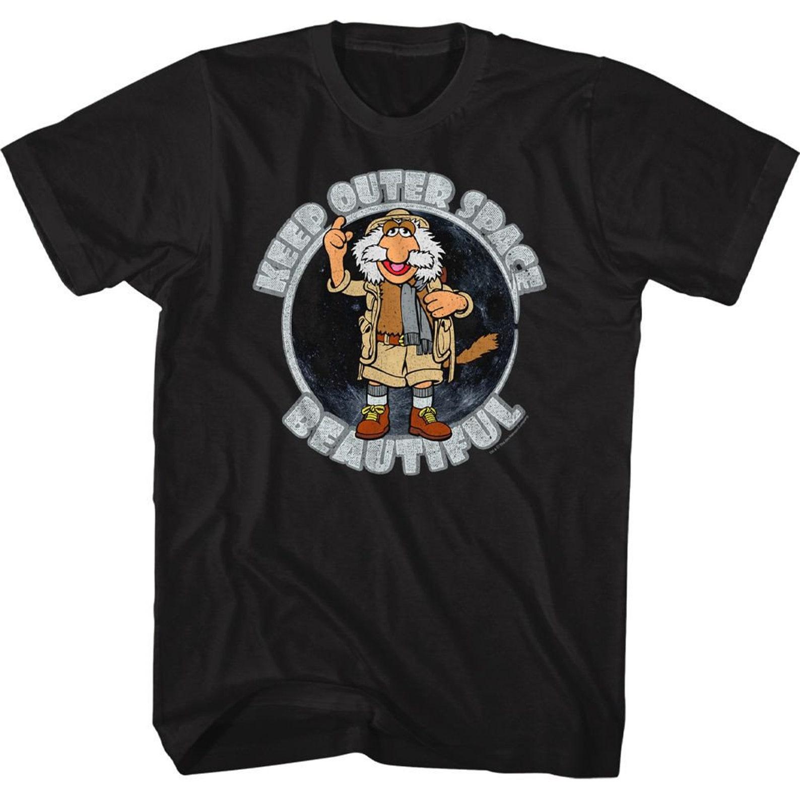 Fraggle Rock Outer Space Black Adult T-Shirt S