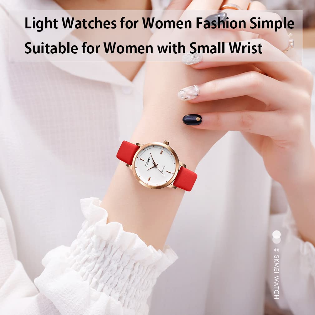 Watch Stylish Simple Leather Strap Small Arm Watch Waterproof Casual Business Ultra Thin Lightweight Watch Cute Brand Analog Quartz High School