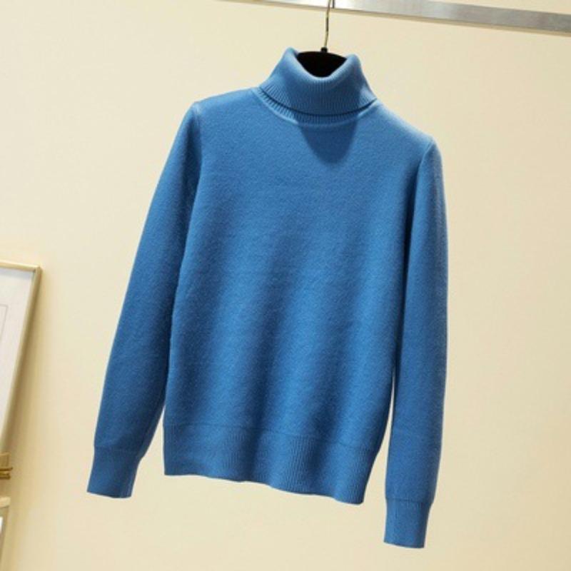 Pulover de damă de toamnă și iarnă Pulover din tricot Pulover cu gât înalt Pulover gros Cămașă cu fundul cald Topuri cu mânecă lungă