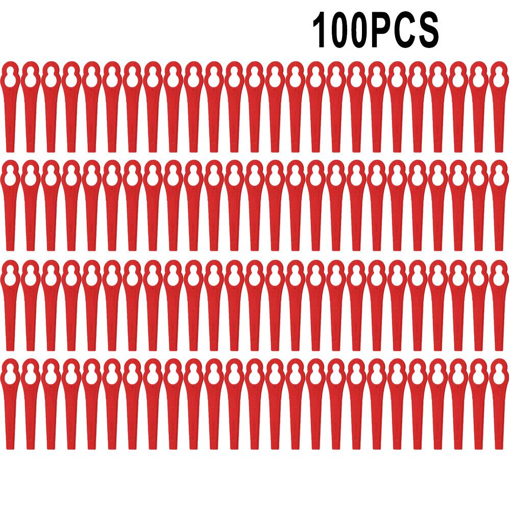100pcs Plastic Lawn Mower Brush Cutter Blades Replacement Garden Trimmer Replacement Parts Garden Power Tools Accessories